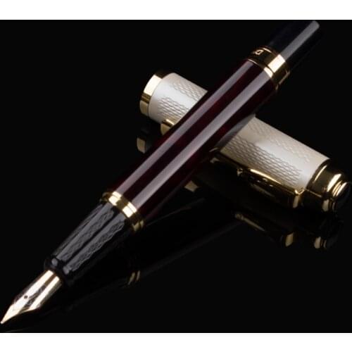 Luxury Brand Steel Fountain Pen Medium 0.5mm Nib School Office Name Ink Pens Gift Stationery