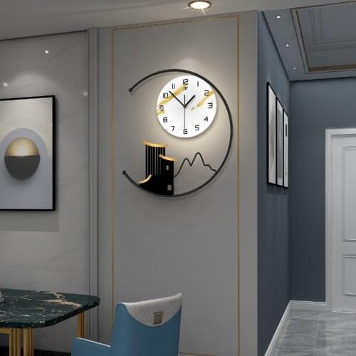 Modern Simple Wall Clock Home Decoration Clock Fashion Living Room 3d Lighting Creative Clock Wall Selling