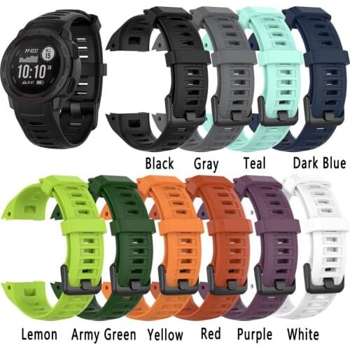 Washable Silicon bands for Garmin instinct smartwatch Silica Strap Garmin instinct Official Glossy Men Women Lightweight Strap