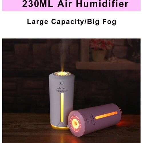 Car USB Air Humidifier Ultrasonic Essential Oil Diffuser Aromatherapy Electric Household Humidifier with 7 Color Lights Changes
