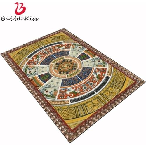 Bubble Kiss Vintage Carpets For Bedroom Yellow Floral Classical Pattern European Area Rugs Modern Living Room Home Decoration