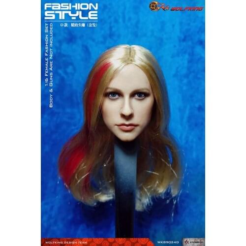 WK89024 1/6 Female Pirate Head Carved Europe Girl Head Sculpt Fit 12'' Action Figure Body