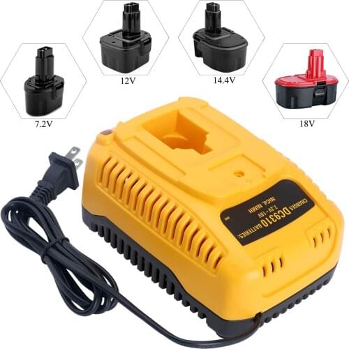 EU replacement for dewalt Ni mh Ni CD battery DC011 DC012 DC9310 DC9320 DC9319 DW9117 DC 7.2V-18V 14.4V charger input 110-240V