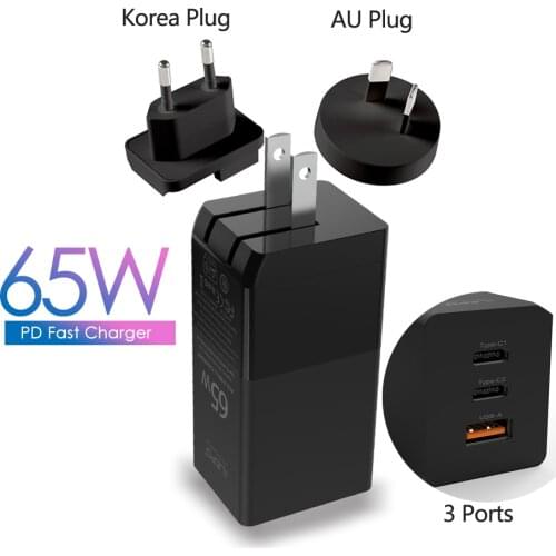 ILEPO AU KR PD 65W Charger Type C For iPhone 12 11 Pro Max Macbook Samsung Adaptor Fast Charger PD3.0 4.0 QC3.0 USB C Charger
