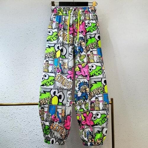 New Hip Hop Streetwear Funny Graphic Sweatpants Women Bottoms Pants 2021 Autumn New Fashion High Wasited Loose Joggers Casual