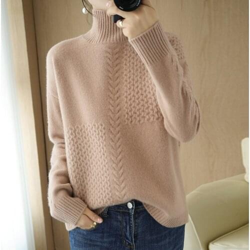Adishree 2021 woman winter 100% Cashmere sweaters autumn knitted Pullovers High Quality Warm Female thickening Turtleneck