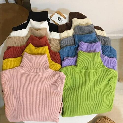 Women’S Jumper High-Necked Long-Sleeved Bottoming Shirt With A Slim Black Pullover Tight-Fitting Knit Sweater