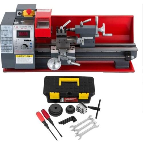 1PC MX-210 Mini Home Lathe Ordinary DIY Machinery Metal Stainless Steel Processing Machine with 38mm Spindle Hole