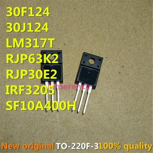 10PCS RJP63K2 RJP30E2 30F124 30J124 SF10A400H LM317T IRF3205 Transistor TO220F TO220 63K2 30E2 10A400H TO-220F TO220