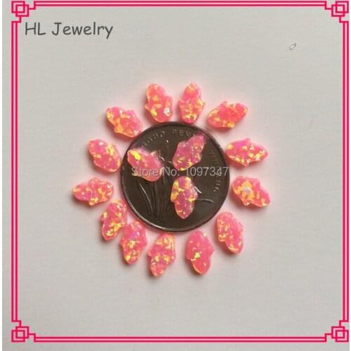 100PCS/Lot 5*7MM OP42 Royal Pink Color HL Jewelry Syntethic Fire Opal Hamsa Tiny Hand Beads