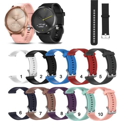 20mm Soft Silicone Strap Band for Garmin Vivomove HR for Garmin Forerunner 645 645M 245 245M Watchband