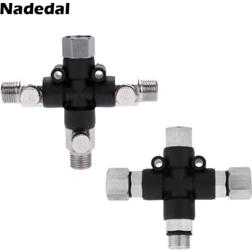3-Way Airbrush Air Hose Splitter Manifold Airbrush Accessories Multi Use aerografo Airbrush Fittings 1/8" with Adjust Knob Valve