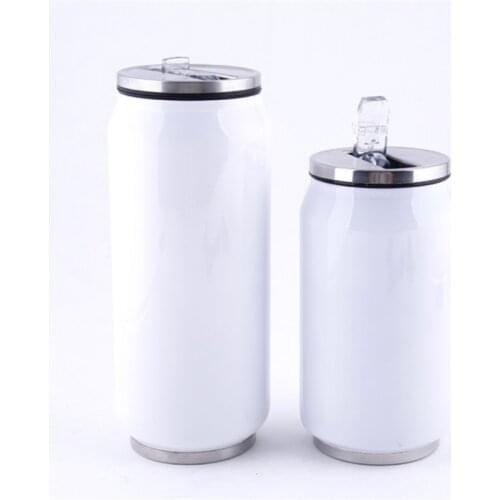 500ML Stainless Steel Vacuum Flask Creative Coke Cup Teacup Reusable Mug Lid Water Bottle Beverage Kettle Straw Cup