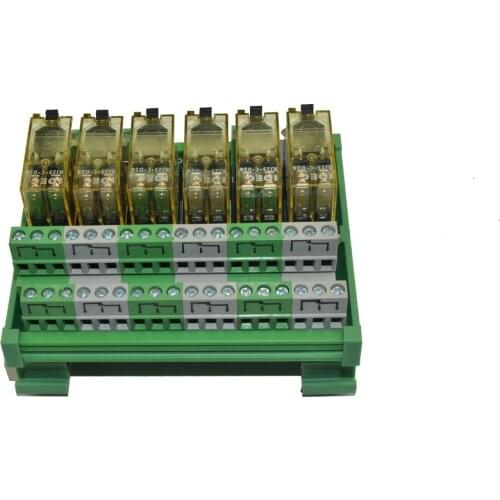 6 Channel DPDT DIN Rail Mount IDEC RJ2S Interface Relay Module