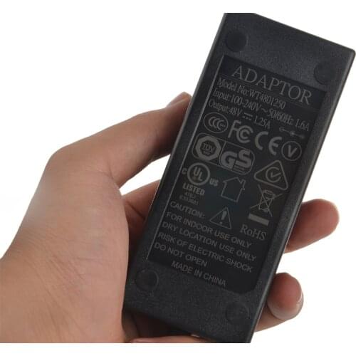 48Volt AC DC Power Adapter 48V60W power supply for Gigabit 10/100/1000 Mbps PoE Patch Panel for IP Camera, VOIP, WiFi AP