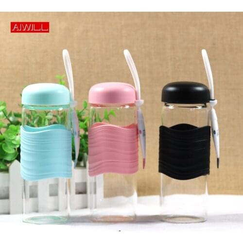 AIWILL High Quality Creative glass water bottle with cute rope drinking bottles Gift for girl children women Lovely cug