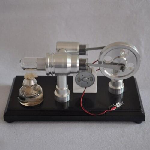 Demonstration of Preschool Education Toys for External Combustion Engine of Double Cylinder DIY Micro Stirling Engine