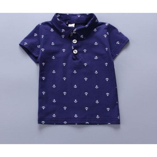 Boys 2019 Summer Tshirt Short Sleeve Printed Anchor Clothes 1-4y Boys Cute Tops Kids Fortnight Party Cartoon Clothes Outfits