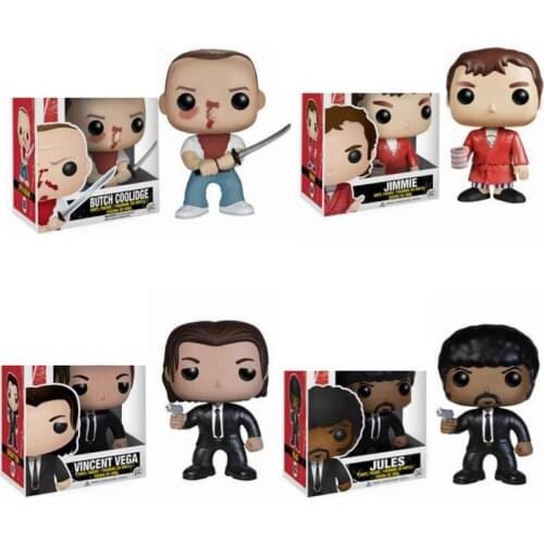 Funko POP Pulp Fiction Jimmie JULES VINCENT VEGA BUTCH COOLIDGE 10cm Vinyl Action Figures Collection Model Toys For Children