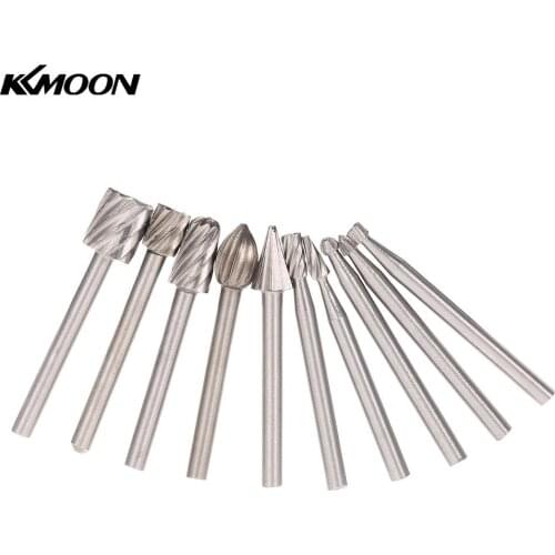 Electric Grinding Accessories 10pcs 3mm Shank HSS Router Bits Rotary Burr for Drill Woodworking Tool Set CNC Engraving