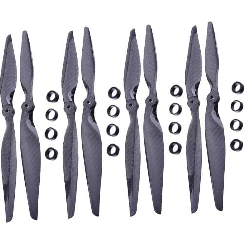 F05314 4 Pairs 13x6.5 3K Carbon Fiber Propeller CW CCW 1365 CF Props for DIY RC Quadcopter Hexacopter Multi Rotor