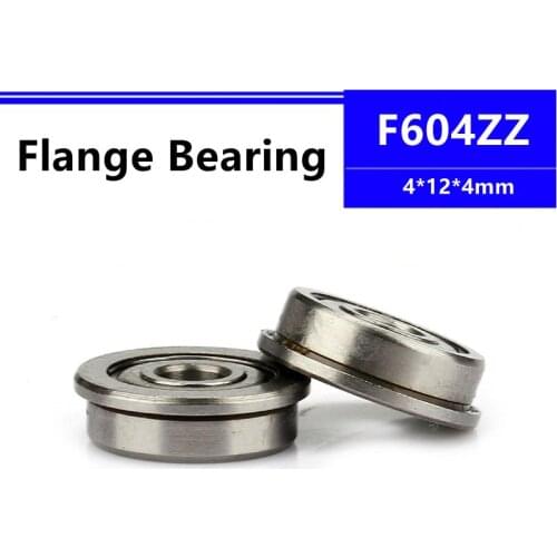 50/100/500pcs F604ZZ 4*12*4mm LF1240ZZ flange deep groove ball bearing 4x12x4mm F604Z Flanged bearing