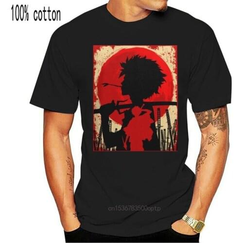 Round Neck Samurai Champloo Swordman T Shirt Japan Samurai Sunset Mugen T-shirt Cartoon Design