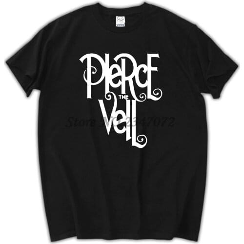 Pierce the Veil T-Shirt, American post-hardcore band Black and White Tee cotton tshirt man summer euro size