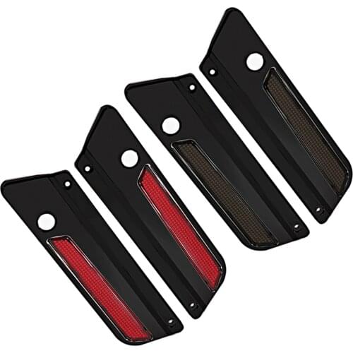 Gloss Black Saddlebag Latch Covers Reflector For Harley Touring Road King Electra Street Glide FLHT FLHX FLHR 94-13