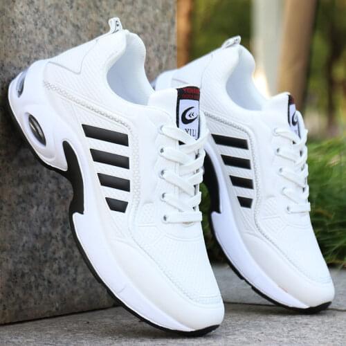 White Black 3 Striped Sneakers Men Vulcanized Shoes Casual Mens Sneakers 2021 Spring Wedge Shoes Sneakers For Boys Students