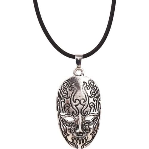 Death Eater Necklace Lucius Malfoy Mask Knights of Walpurgis Vintage Retro Pendant Movie Film Jewelry For Men Women wholesale