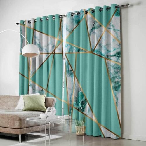 European style Marble striped curtains Custom made digital printing blackout curtain fabric wholesale