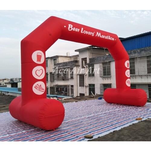 Custom red start line inflatable marathon arch with logo for promotion and race event