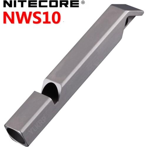 NITECORE NWS10 Titanium Emergency Whistle Necklace Pendant Outdoor 120dB with Key Chain