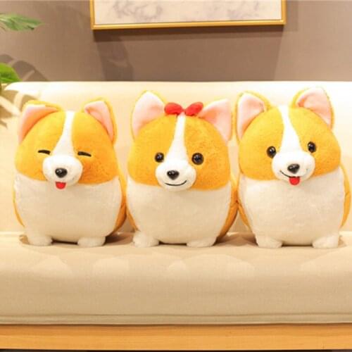 38cm/45cm/60cm New Kawaii Plush Corgi Dog Stuffed Animals Soft Corgi Plush Doll Toys Pillow Birthday Valentine Gifts