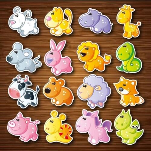 New 16pcs Cartoon Animal Fridge Magnet Souvenir for Kids Cute Dessert Stickers on the Fridge Refrigerator Magnets