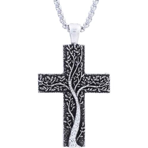 Tree Of Life Cross Necklace With Pendant Jesus
