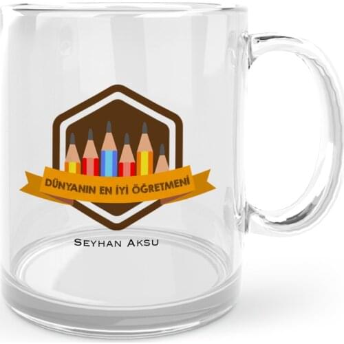 Personalized World Best Öğretmeni Glass Mug Cup-21