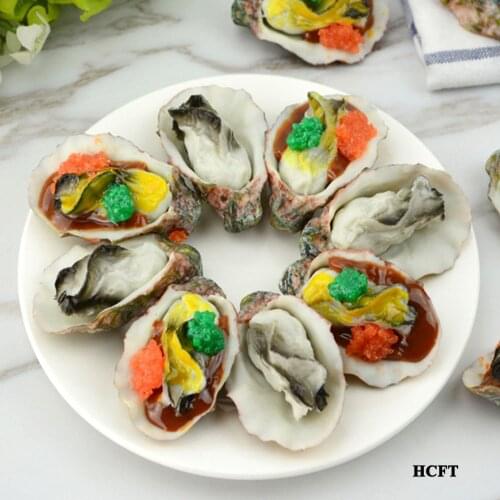 Fake food props Kitchen dining room hall hotel restaurant store shop decoration artificial simulation scallop Fresh Oyster model