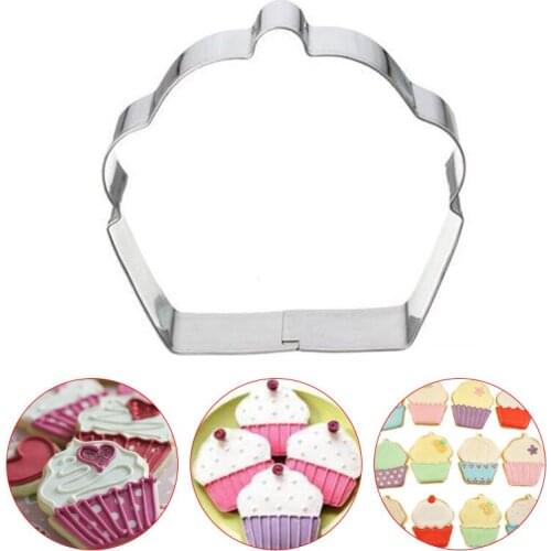 Drop shipping 1 Pcs Stainless Steel Cupcake Shape Biscuit Pastry Cookie Cutter Cake Decor Baking Mold Tools