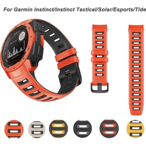 Soft Silicone Watch Band Straps for Garmin Instinct Replacement Wrist Strap for Instinct Tide/Esports/Solar/Tactical Wristband