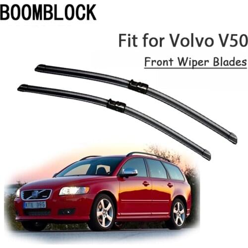 BOOMBLOCK 2PCS High Quality Front Windshield Wiper Blades For 2004-2013 Volvo V50 Accessories