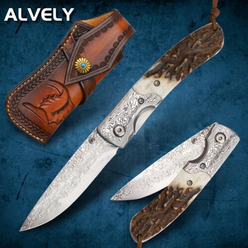 Outdoor Jungle Survival Tactics Portable Folding Knife VG10 Damascus Steel High Hardness and Sharp Hunting Practical EDC Tool