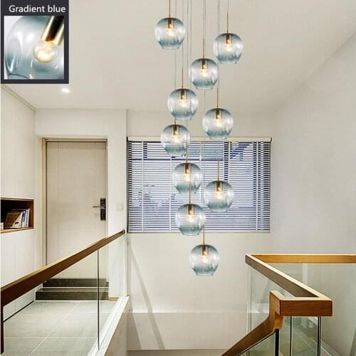 Modern LED pendant lamp LED E27 personality Hanging Pendant Light Single head restaurant light Duplex villa Corridor AC85-265V