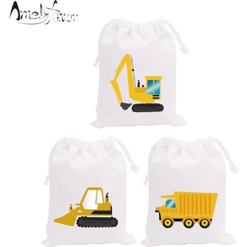 Construction Trucks Theme Party Bags Candy Bags Gift Bags Digger Series 2 Decorations Birthday Event Party Container Supplies