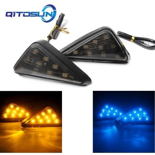 LED Motorcycle Turning Signals Light Smoke Triangle Flush Mount Waterproof Easy Installation Turn Signal Blinker Flashing Lights