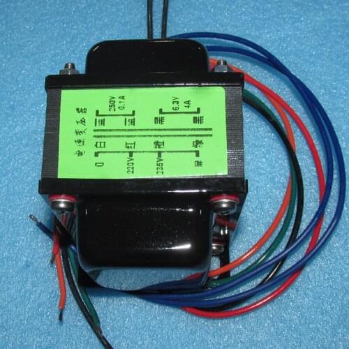 50W power transformer for tube power amplifier, 250V 0.1A 6.3V 4A EI76X40MM Z11 iron core, pure copper enameled wire winding