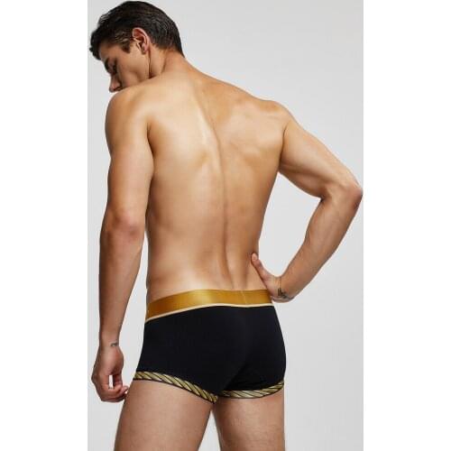 New Fashion Golden Wide Belt Mens Underwear Panties Man Comfortable Cotton Breathable Fit Boxers Briefs Hombre Ropa Interior
