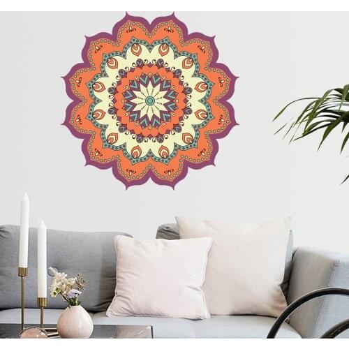 Creative Mandala Wall Stickers for Kids Room Bedroom Living Room Decoration Window Paste Art Mural Vinyl Yoga Wallpaper