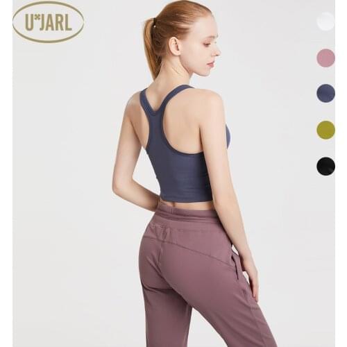 UxJARL Sport Bras Cup A-D Yoga Top Running Vest Gym Clothing Mid-Impact Elastic Padded Feminine Sportswear Underdress Bralette